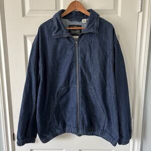 Levi's Men's Black Full Zip Sports Bomber Jacket Denim Size Extra Large XL